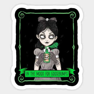 In The Mood Foe Goose Bumps Wednesday Addams Inspired Sticker